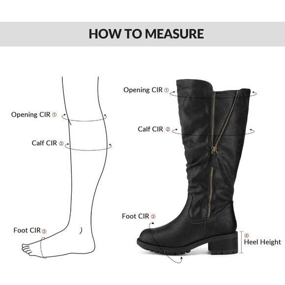 Women's Black Mysoft Knee High Boots Chunky Heel Lug Sole Side Zipper 2 Inch - Picture 6 of 8
